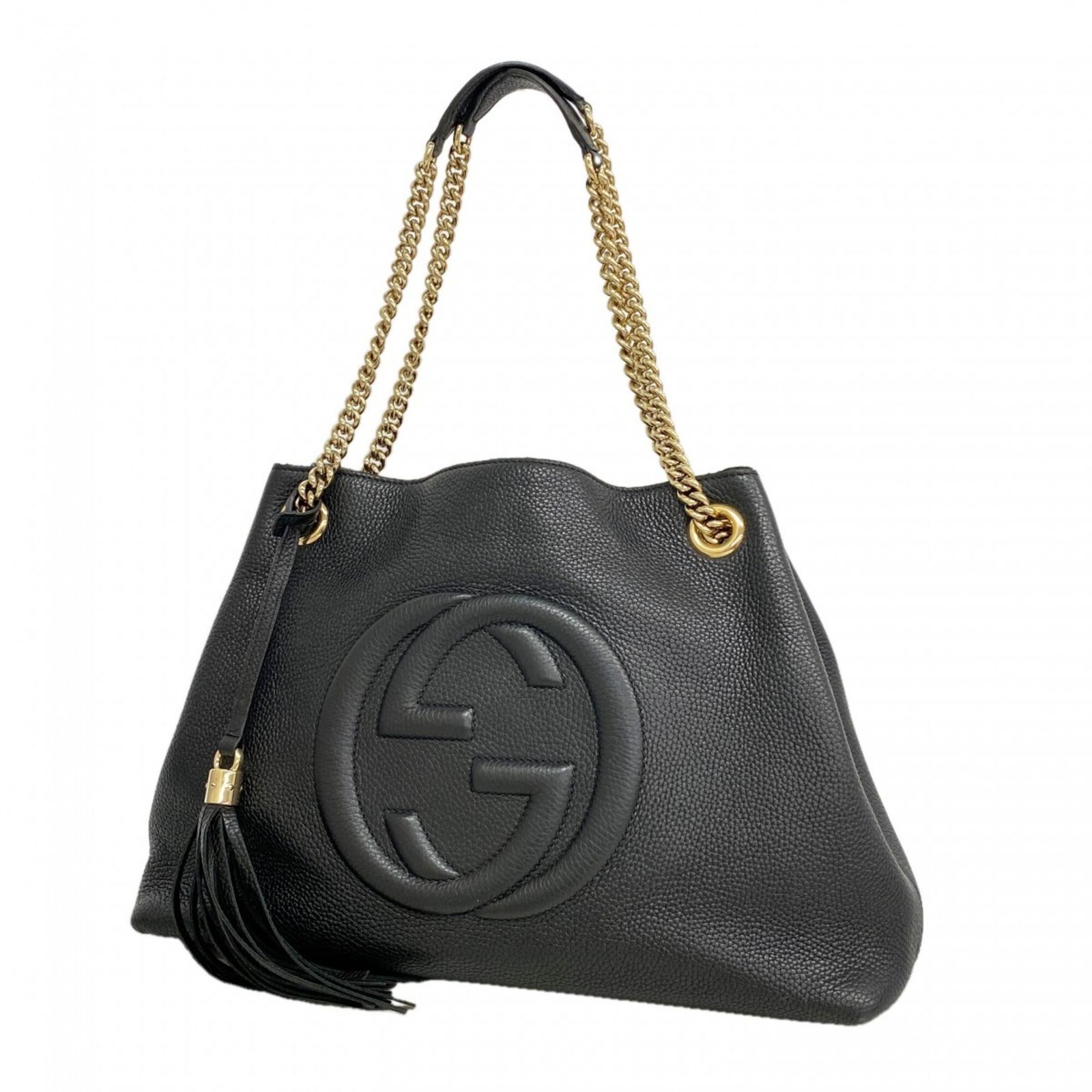 グッチ(Gucci) グッチ ショルダーバッグ ソーホー 536196 レザー ブラック シャンパンレディース