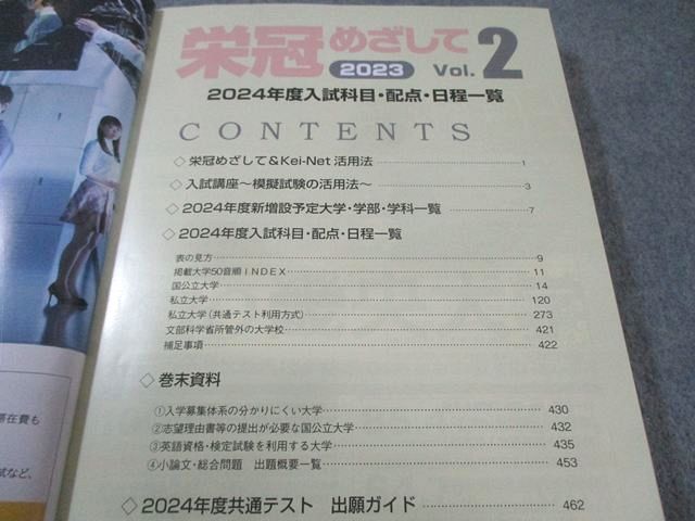 河合塾 栄冠めざして Vol.2 2024年度入試科目・配点・日程一覧