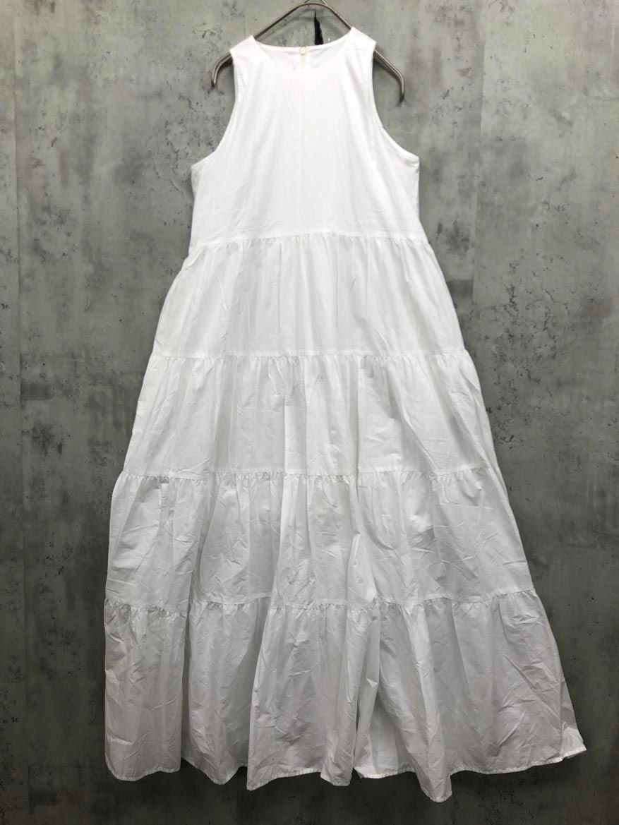 Mila Owen ミラオーウェン 09wf0254914 クルーネックアメスリティアードロング ワンピース size1/白 ■◇◎レディース
