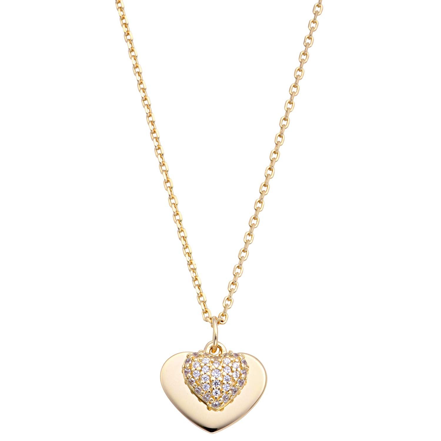 [マイケルコース] MICHAEL KORS スターリングシルバー×14KYGプレートコーティング パヴェ ハート ペンダント ネックレス MKC1120AN710 [並行輸入品]