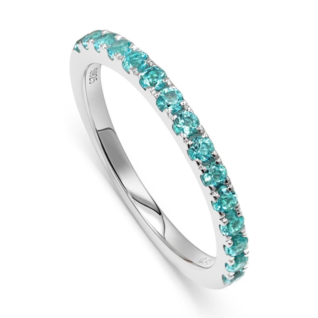 [Takeda Jewelry] パライバトルマリン エタニティリング 強力なエネルギーを宿す希少なパライバトルマリン 南国の海のような美しいエメラルドグリーンが魅力 スターリングシルバー製 ヒーリング効果 (10)
