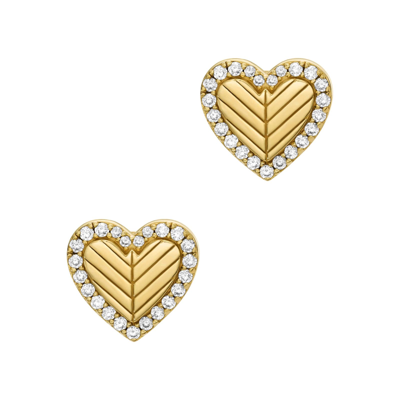 Emporio Armani レディース ゴールドトーン スターリングシルバー スタッドピアス、EG3624710