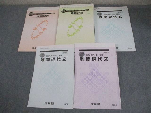河合塾 高3 難関現代文 テキスト通年セット 2024 計5冊 047M0D