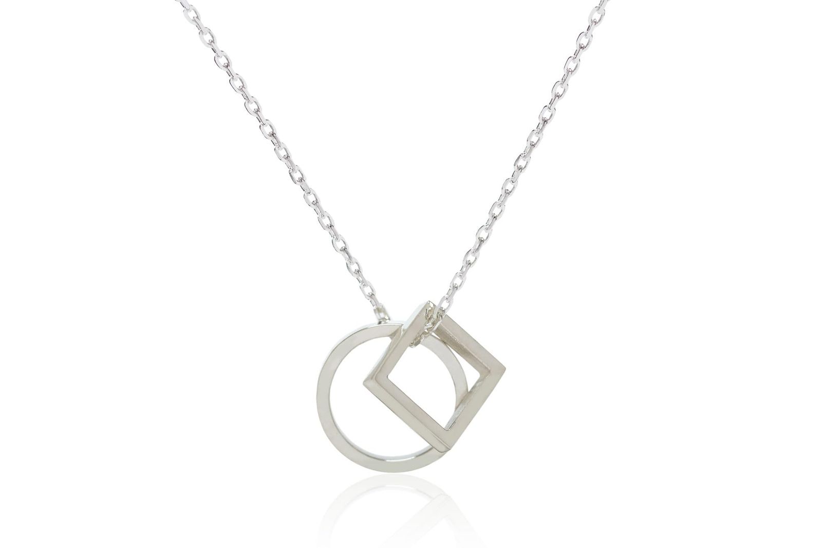 [Cloud-jewelry] クラウドジュエリー 丸 ＆ 四角 レディース ネックレス シルバー925 【木製 プレゼント ギフト BOX付 】 scn-2