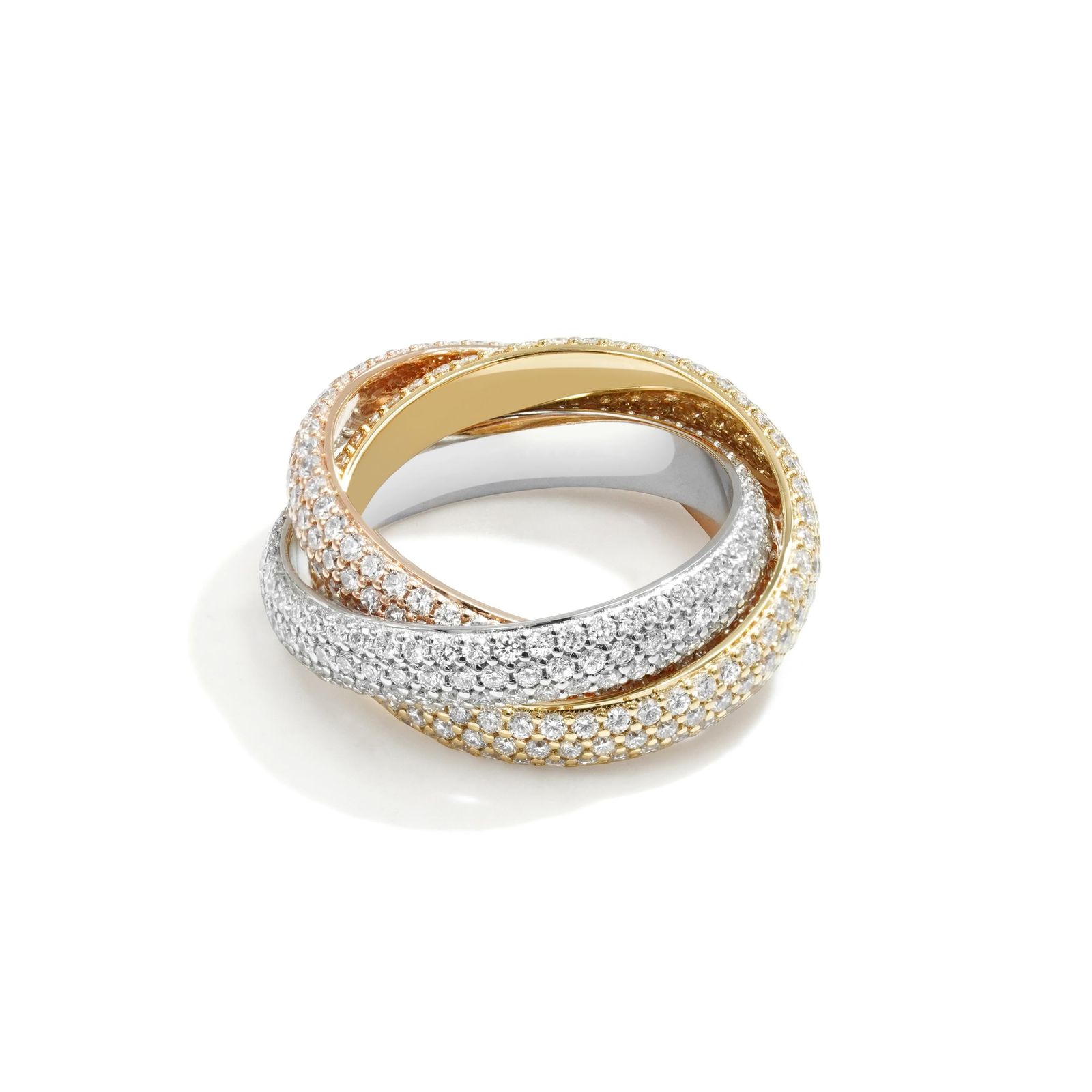 [JEWELRY TAKEDA]トリニティブリリアンスリング シルバー925 ジルコニア 3カラー パヴェ（イエロー・ピンク・ホワイトゴールド） (10)