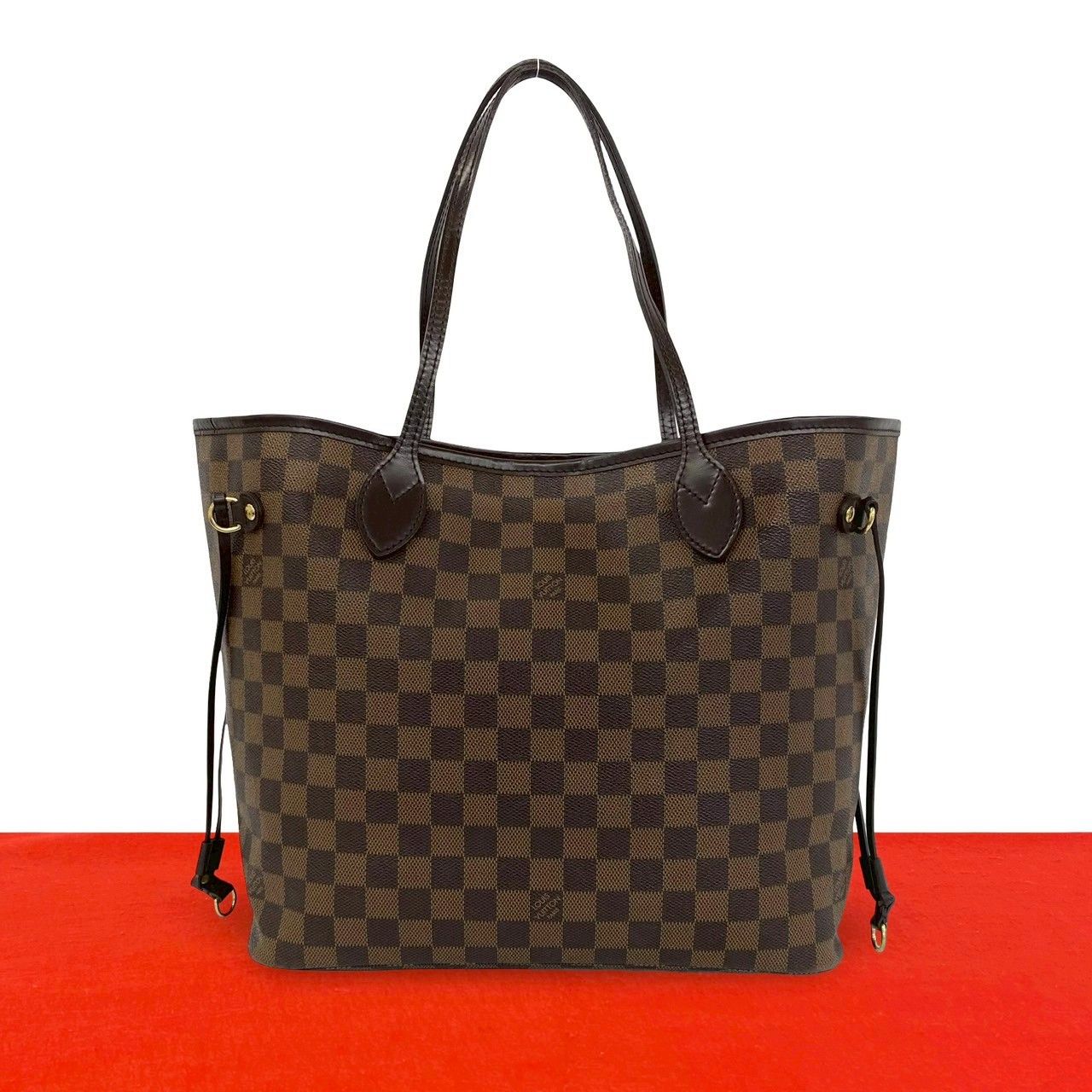 極 美品 LOUIS VUITTON ルイヴィトン ネヴァーフル ダミエ レザー 本革