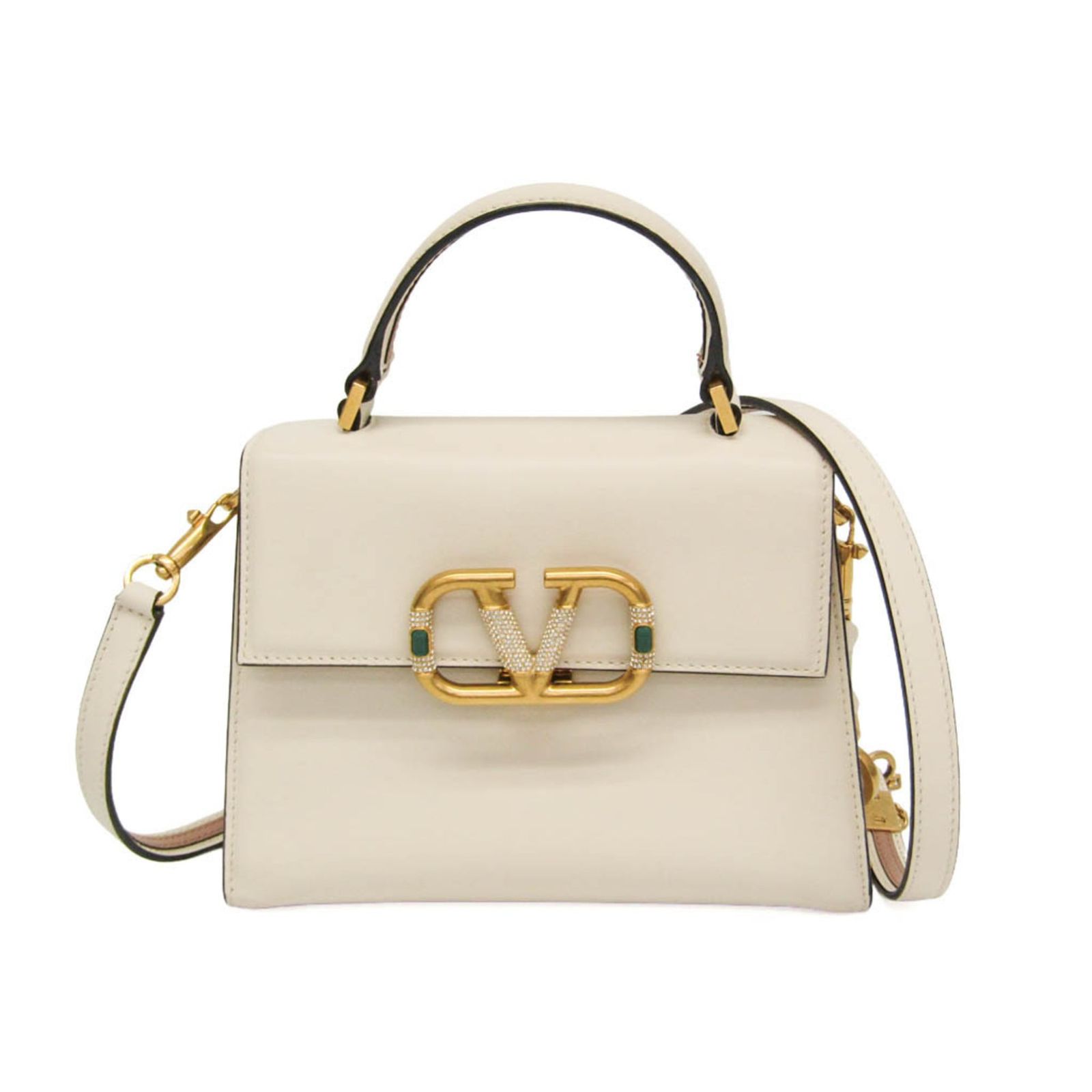 ヴァレンティノ・ガラヴァーニ(Valentino Garavani) Vスリング ジュエルバックル WW0B0F53WFD レディース レザー ハンドバッグ,ショルダーバッグ オフホワイト