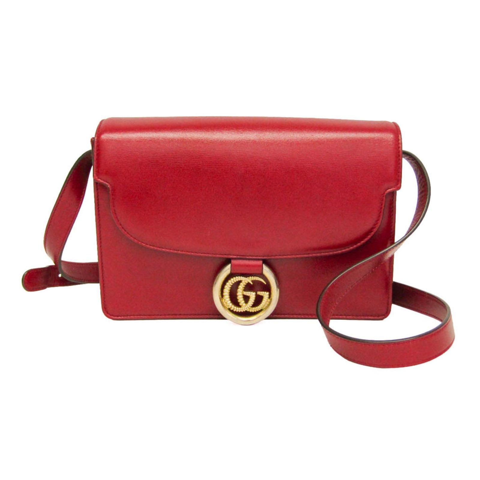 グッチ(Gucci) GGマーモント ダブルG 589474 レディース レザー ショルダーバッグ レッド