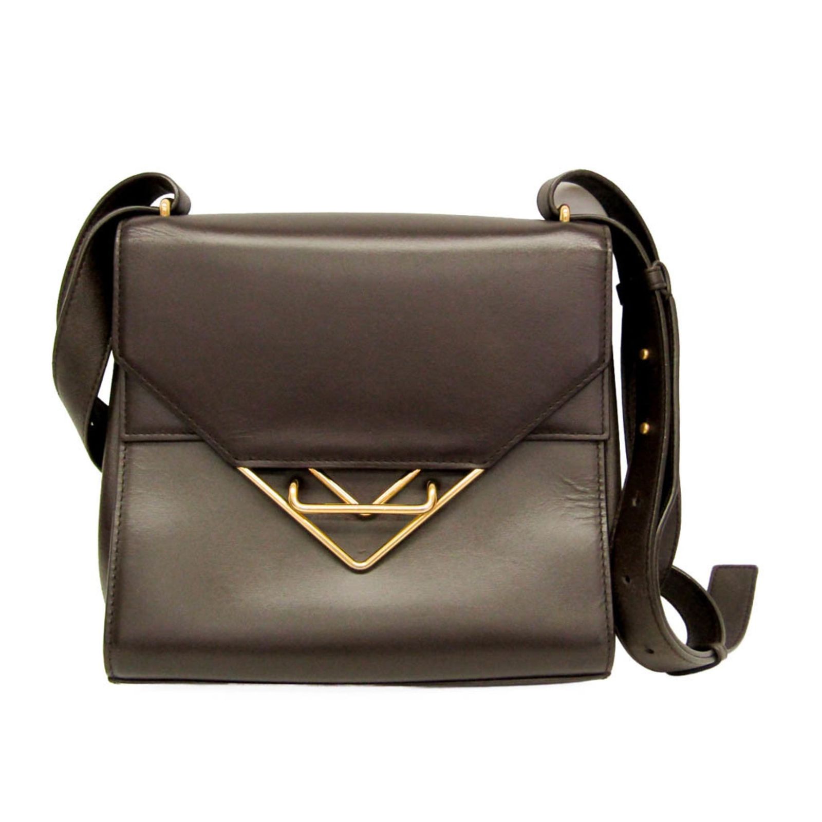 ボッテガ・ヴェネタ(Bottega Veneta) ザ・クリップ レディース レザー ショルダーバッグ ダークブラウン