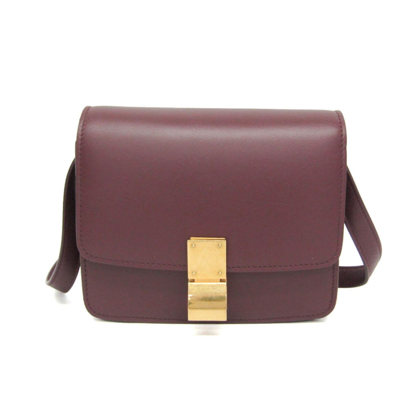 セリーヌ(Celine) クラシックボックス スモール レディース レザー ショルダーバッグ ボルドー