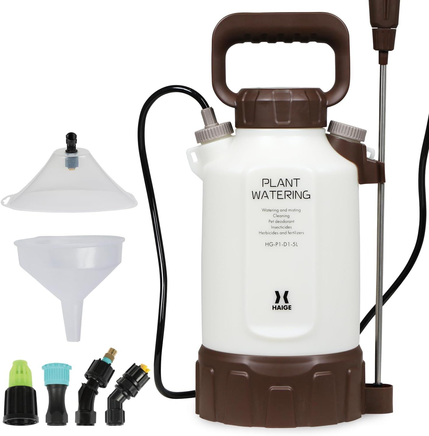 HAIGE(ハイガー) 電動 噴霧器 充電式 5L 小型 軽量 ノズル付 日本語説明書 HG-P1-D1-5L (縦型)mt 3a47b3d8