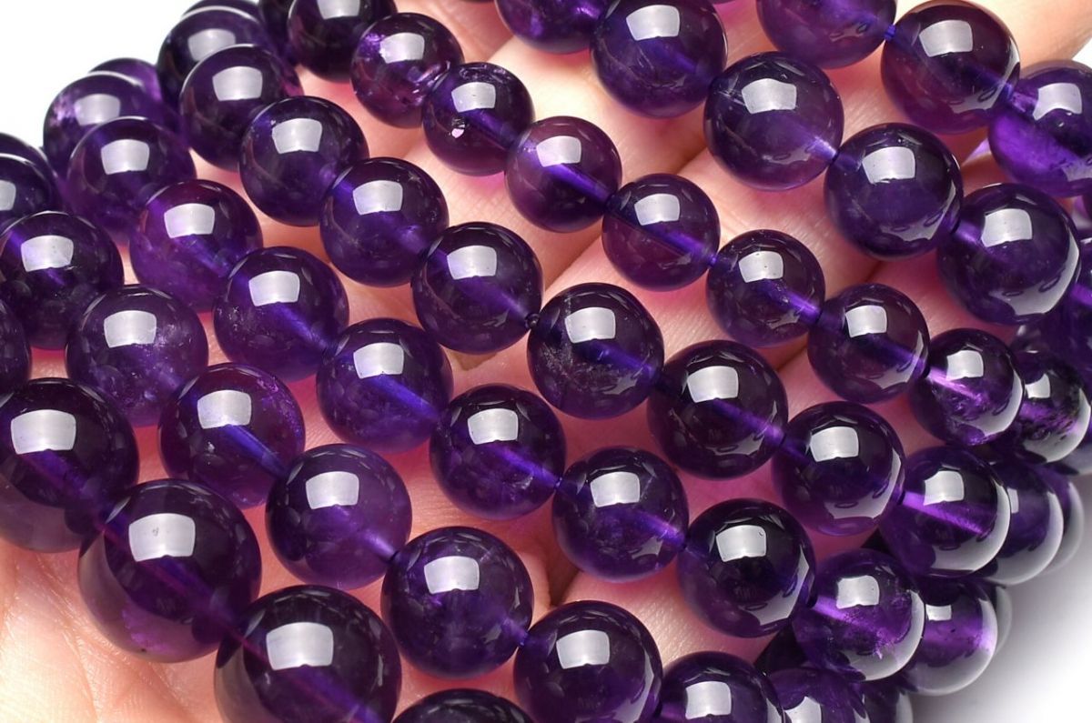 AA☆上質ウルグアイ産 アメジスト 7mm ブレスレット 1個売り