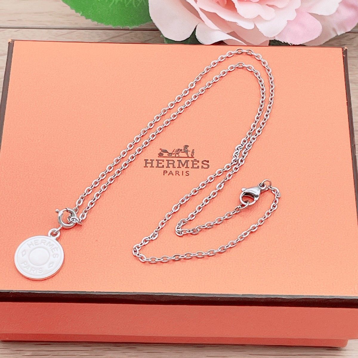 ◇エルメス◇新品仕上済 HERMES チャーム セリエ 小 シルバー ネックレス ペンダント ブランド 4.52g