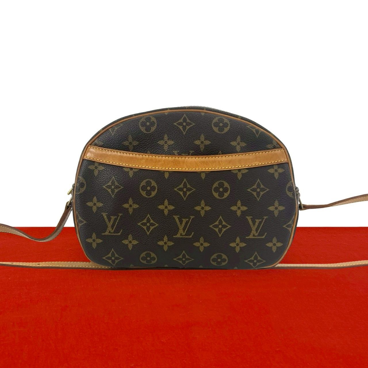 極 美品 LOUIS VUITTON ルイヴィトン ヴィンテージ ブロワ モノグラム レザー 本革 ミニ ショルダーバッグ サコッシュ ブラウン 431-5