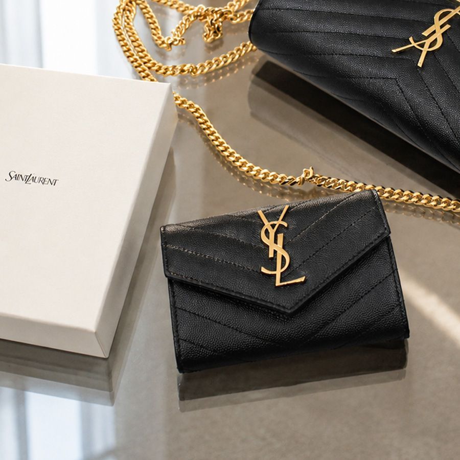 【新品商品】SAINT LAURENT サンローラン (414404 BOW01)ミニ財布