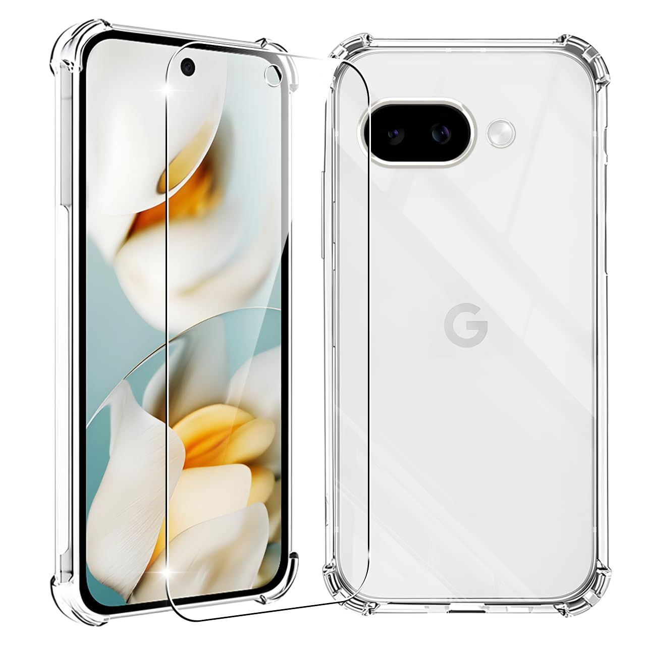 対応 Google Pixel 9A ケース クリア 黄変防止 + Pixel 9a ガラス 