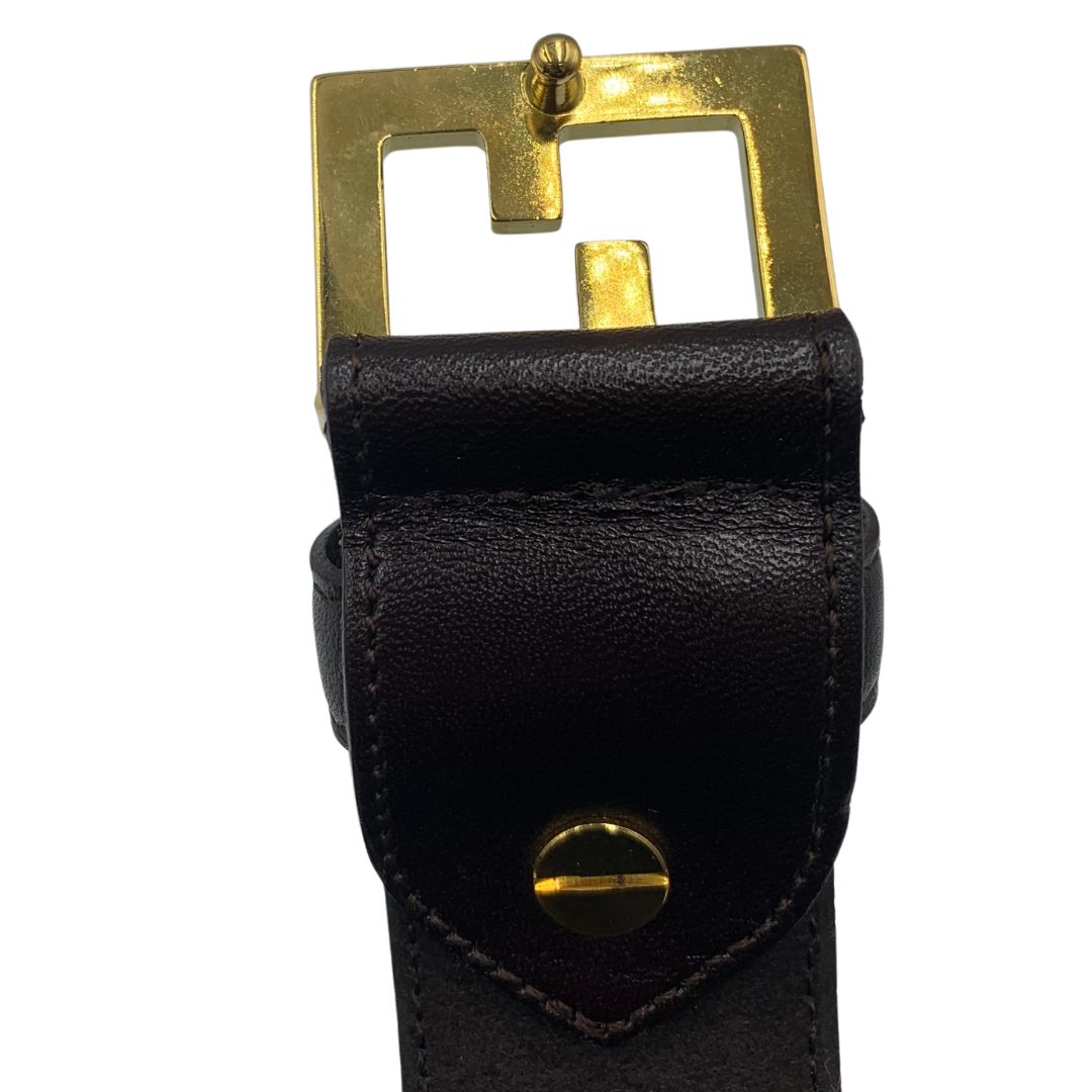Fendi フェンディ ベルト FFズッカ柄 ゴールド金具 ビンテージ メンズ