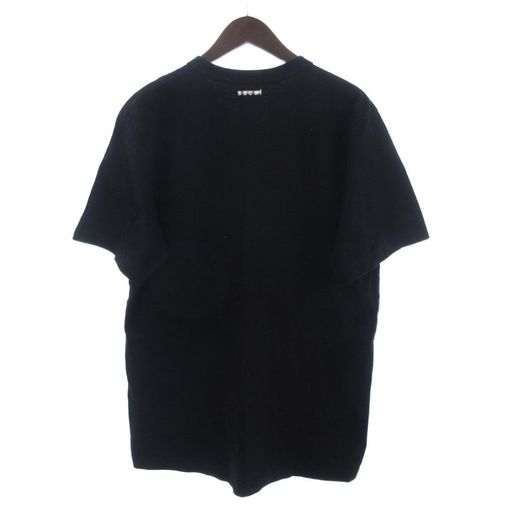 サカイ sacai Tシャツ カットソー 半袖 コットン プリント 21-0291S 黒