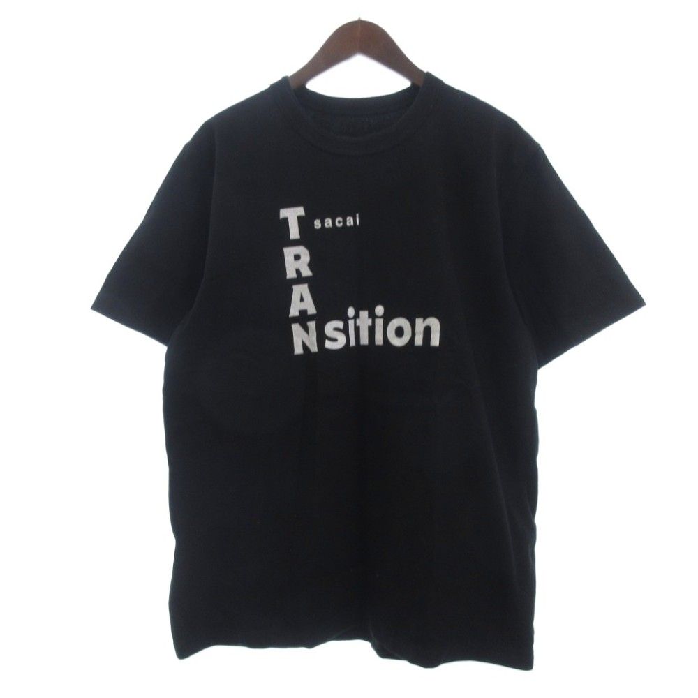 サカイ sacai Tシャツ カットソー 半袖 コットン プリント 21-0291S 黒
