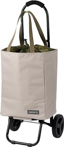 レップ(Rep) Cocoro(コ・コロ) ショッピングカート トート カートセット ベージュ 22L 荷物フック付き 折り畳み式 保冷 保温 エコバッグ 買い物 おしゃれ 可愛い シンプル 便利 コンパクト 軽量 キャンプ 運動会 花見 運動会 5507ｍａ