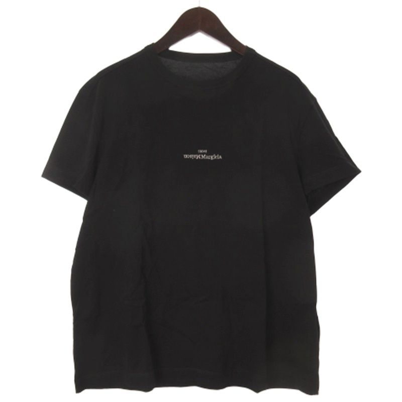 メゾンマルジェラ 10 Maison Margiela 10 Tシャツ カットソー 半袖 反転ロゴ刺繍 S30GC0701 ブラック 48