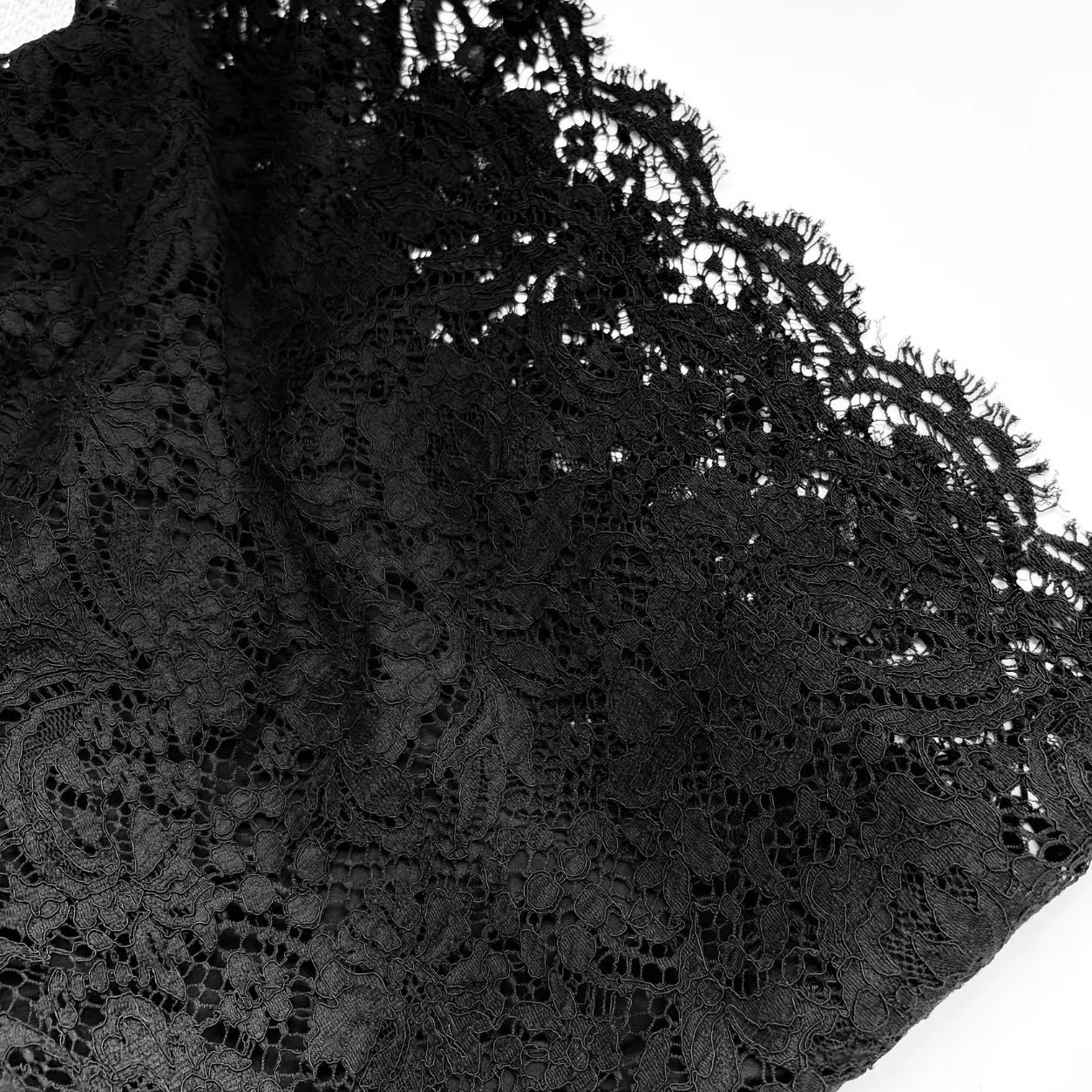 ERMANNO SCERVINO 100%silk裏地 フラワー 総レース スカート 42(L相当