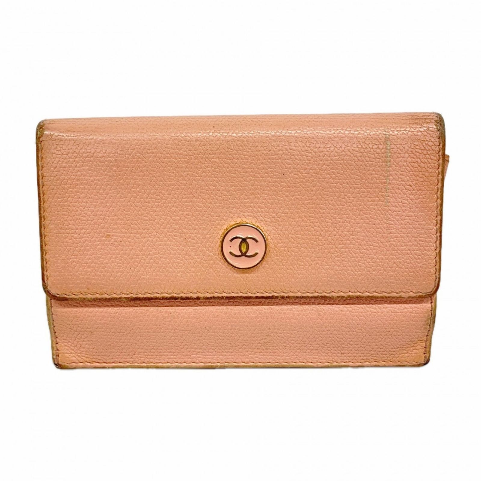 美品 シャネル CHANEL カードケース 財布 ピンク 小銭入れ ココボタン シャネル(Chanel) シャネル 財布・コインケース ココボタン レザー