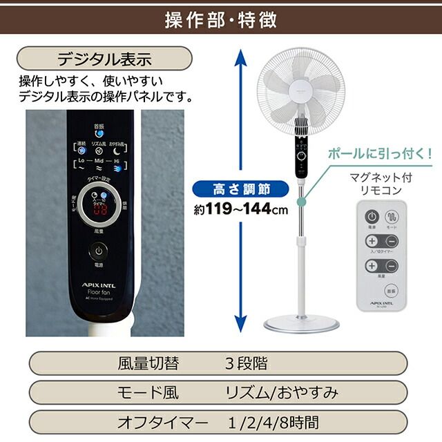 新品・正規品】【箱ダメージ特価品】アピックス ACフロア-扇風機