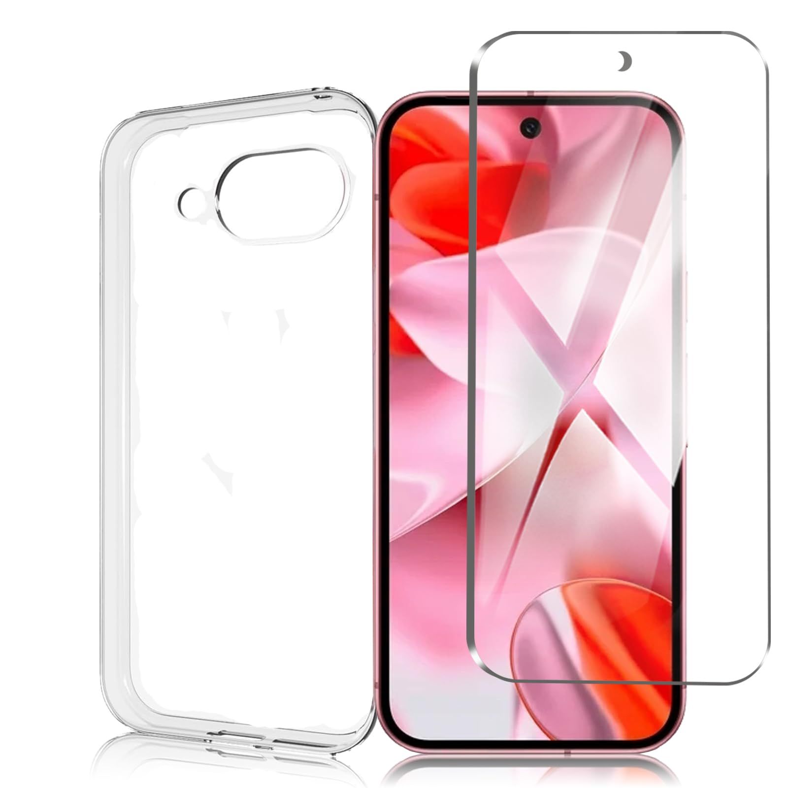 Google Pixel 9A フィルム+Google Pixel 9A ケース【日本製-硬度9H 