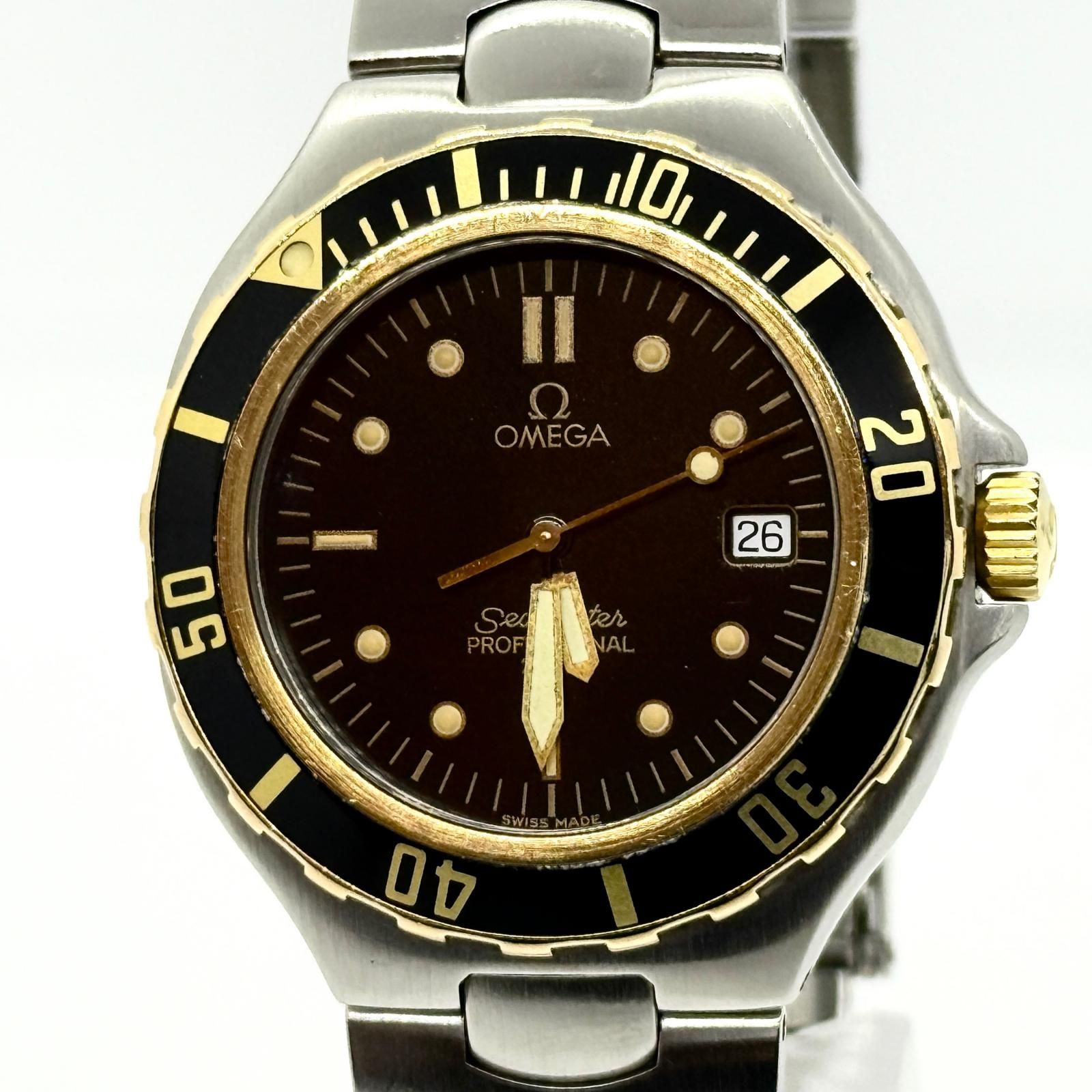 OMEGA オメガ SEAMASTER シーマスター プロフェッショナル 200M SS×YG 368.1062 ブラック QZ メンズ 腕時計 稼働品