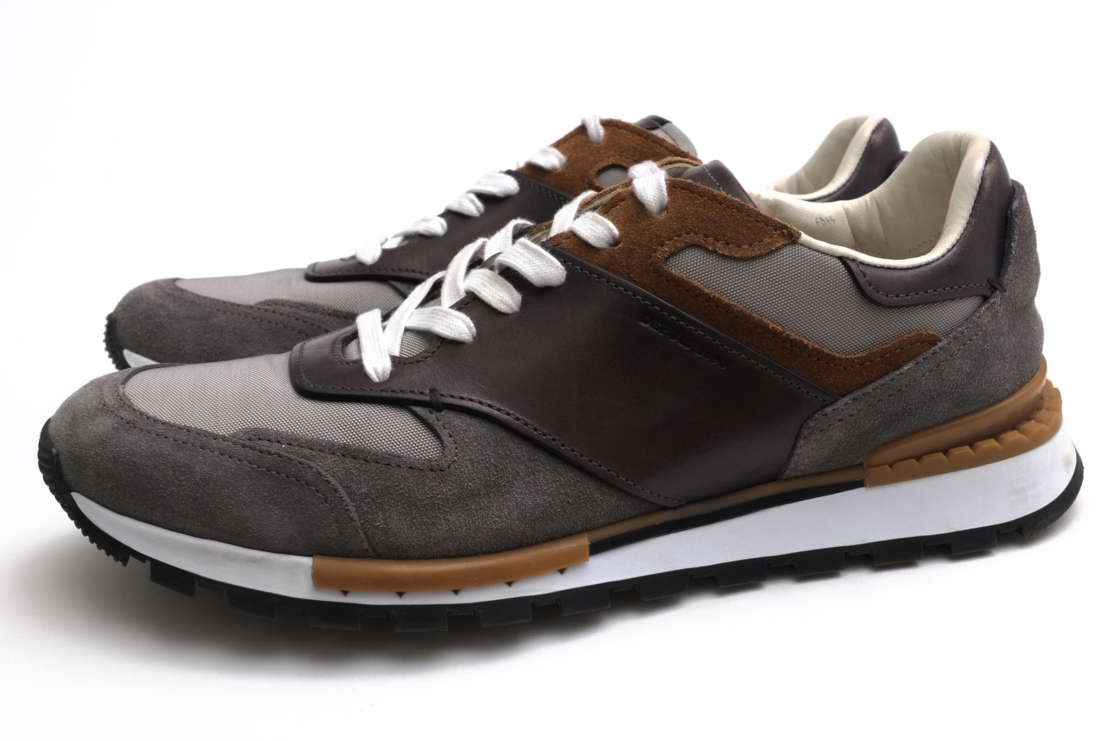 ベルルッティ／Berluti シューズ スニーカー 靴 ローカット メンズ 男性 男性用 レザー 革 本革 グレー 灰色 Run Track Low Top Sneakers