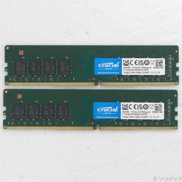 Crucial 32GB DDR4 2666MHz メモリ 中古 - メルカリ