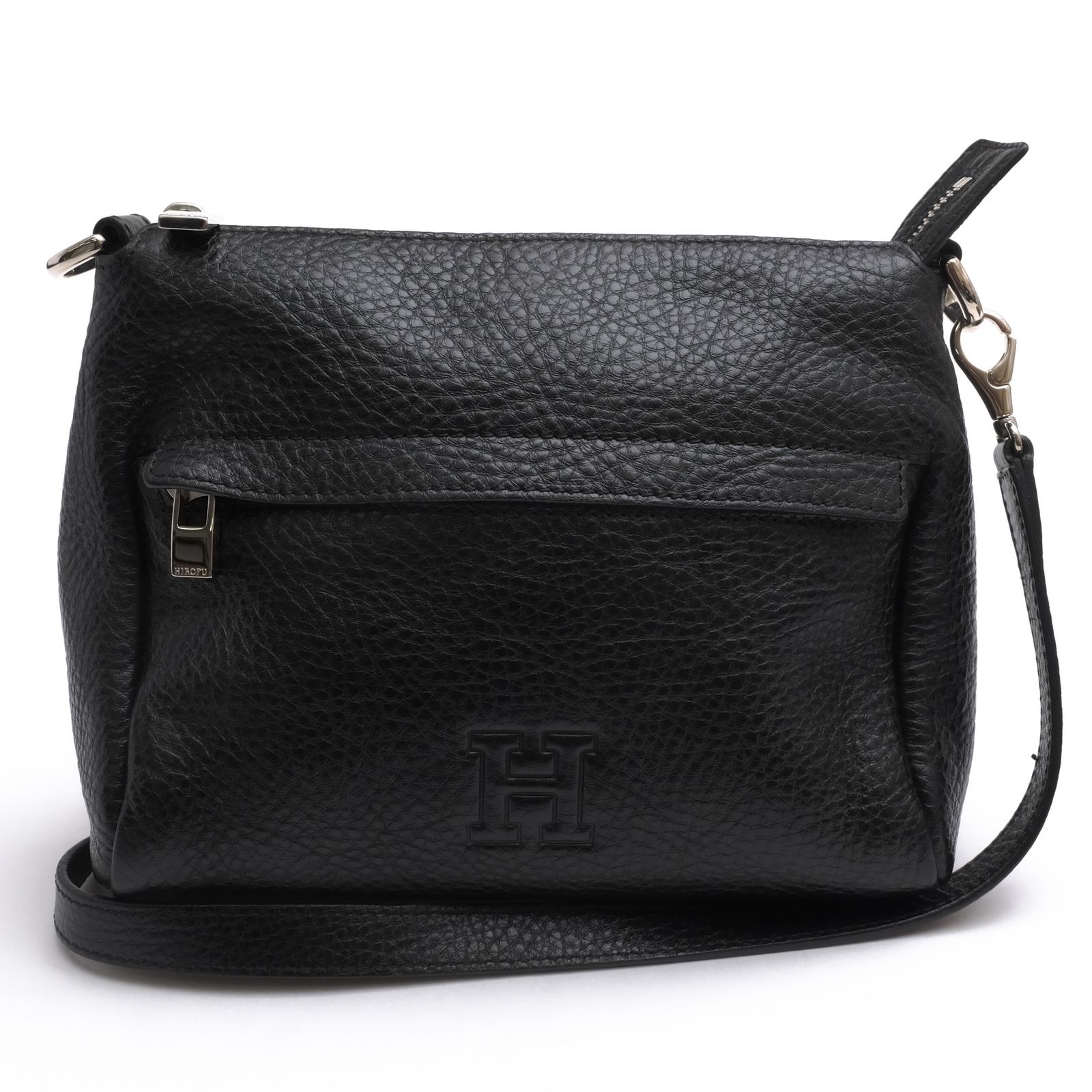 ヒロフ／HIROFU バッグ ショルダーバッグ 鞄 レディース 女性 女性用 レザー 革 本革 ブラック 黒 Hロゴ シボ革 シュリンクレザー