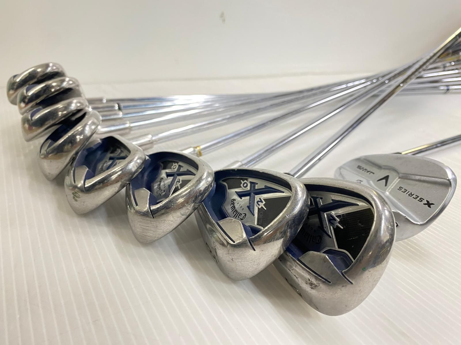 【中古品】Callaway キャロウェイ X-20 アイアン 4-9.P.S 8本 + クリーブランド Cleveland 52° ウェッジ付 右用 ゴルフクラブ ○YR-20176○