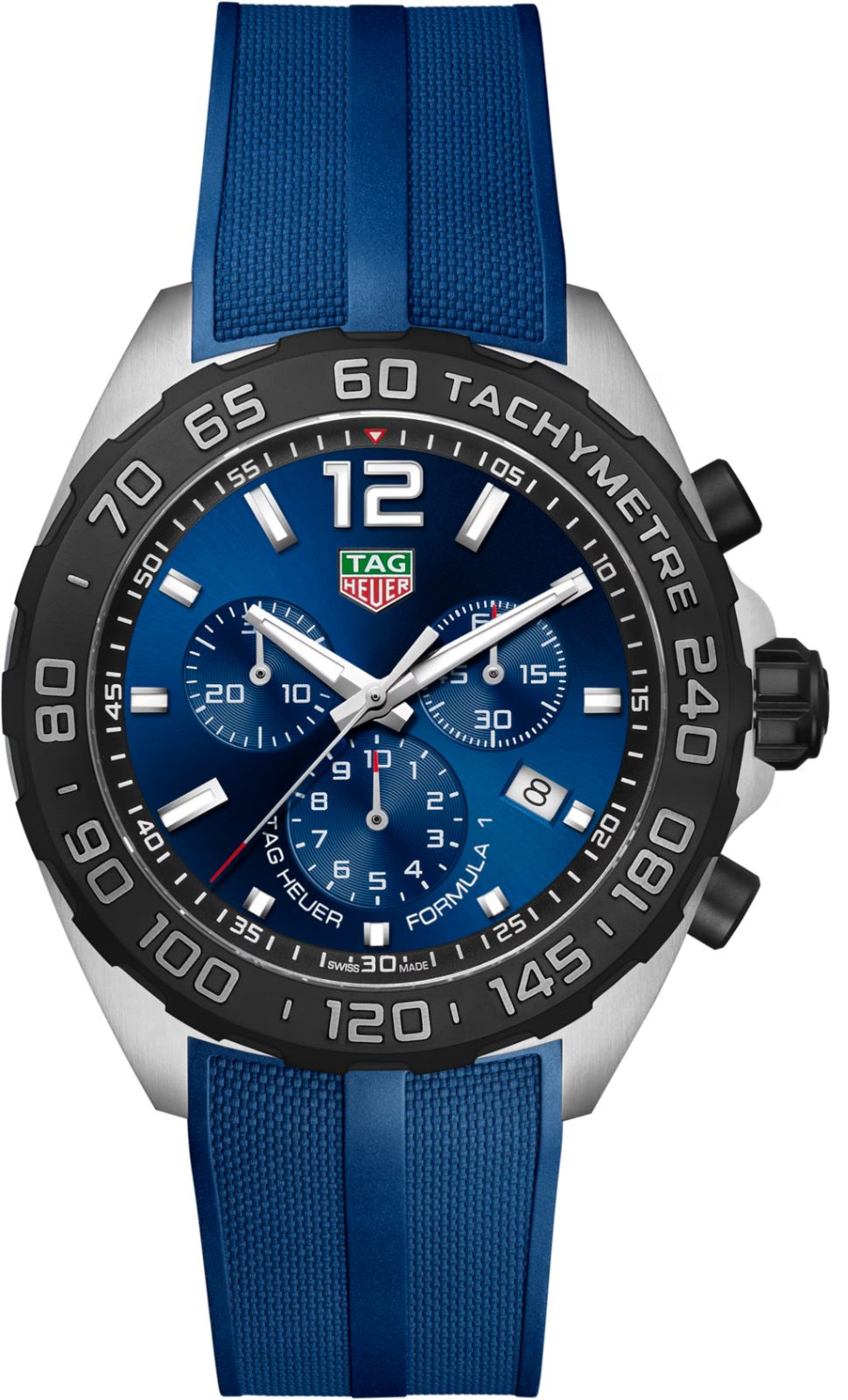 【未使用】タグホイヤー TAG Heuer フォーミュラ1 クロノグラフ ブルー文字盤 ブルーラバーストラップ CAZ101AV.FT8077 保証書付き 並行輸入品 メンズ腕時計 クォーツ 200m防水