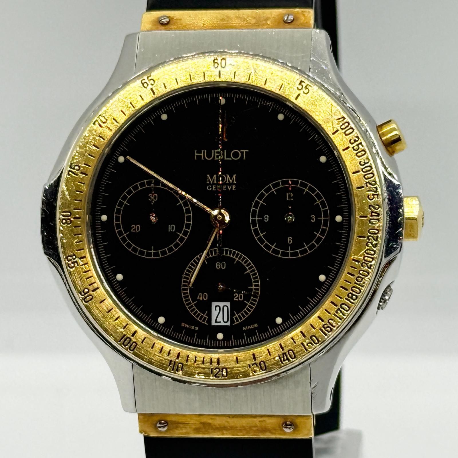HUBLOT ウブロ クロノグラフ 1621.2 ブラック QZ メンズ 腕時計 稼働品