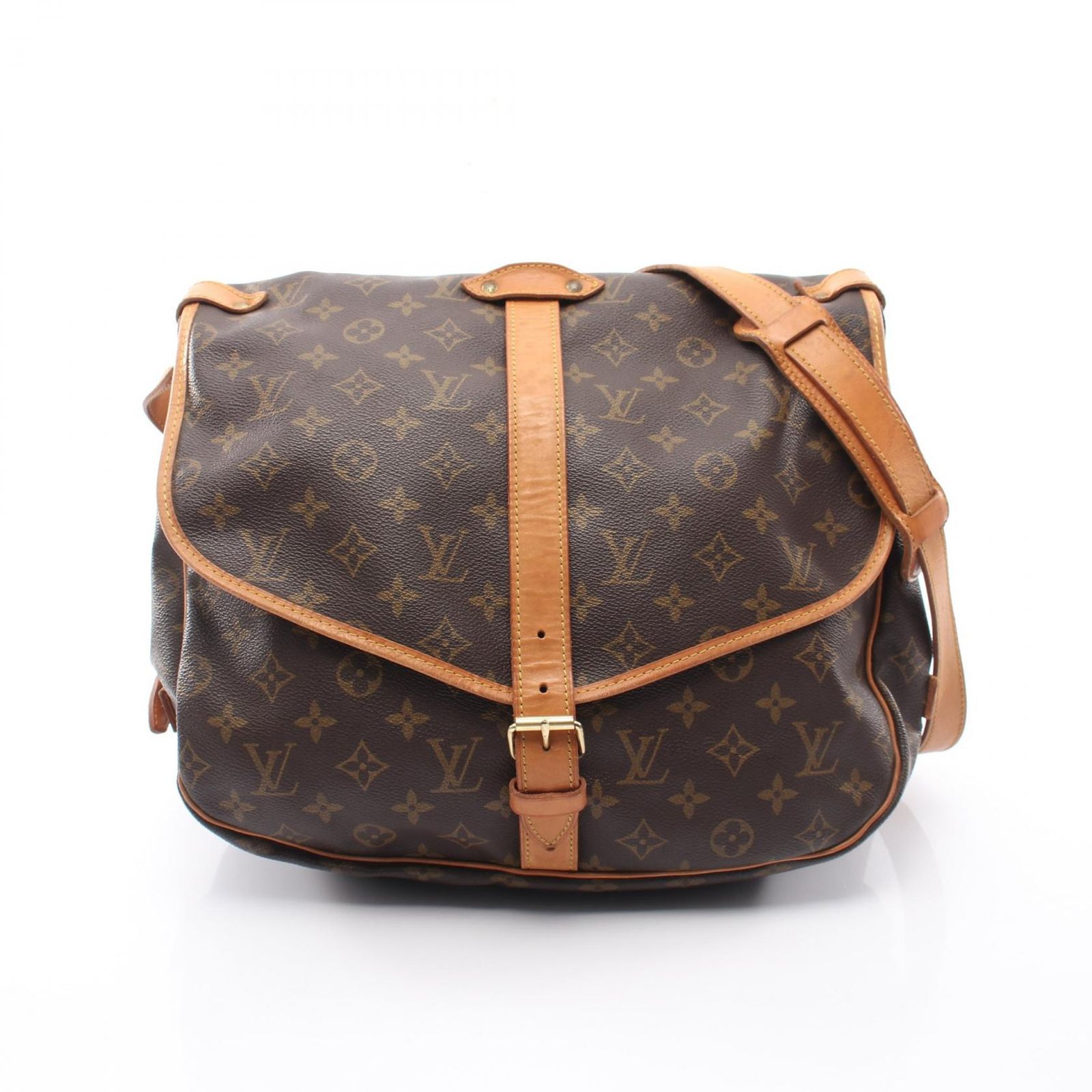 ルイ・ヴィトン LOUIS VUITTON ショルダーバッグ ソミュール35 モノグラム M42254 PVCコーティングキャンバス レザー ソミュール35 レディース Used B