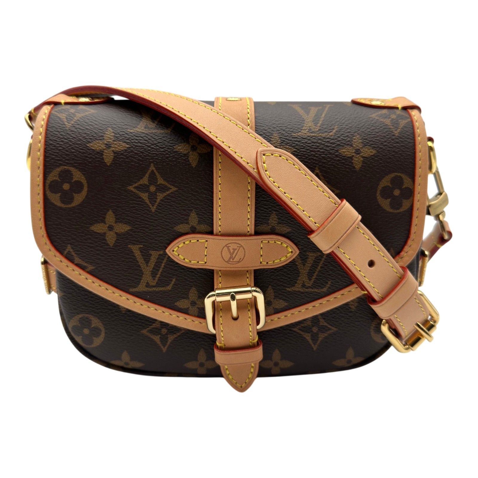 ルイ・ヴィトン LOUIS VUITTON ソミュールBB M46740 ブラウン モノグラム・レザー レディース ショルダーバッグ
