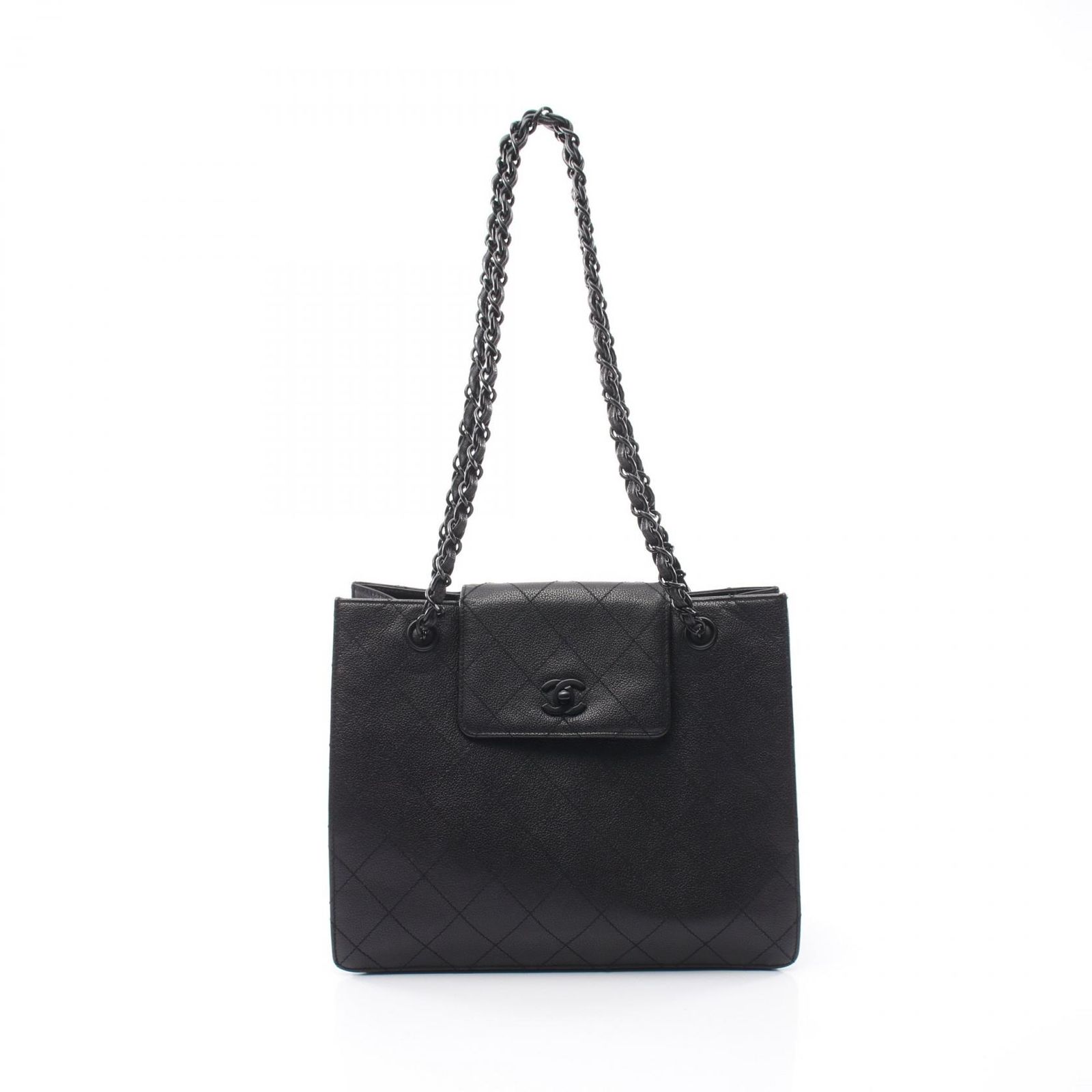 シャネル CHANEL トートバッグ マトラッセ ブラック キャビアスキン(グレインドカーフ) マトラッセ チェーントート レディース Used A