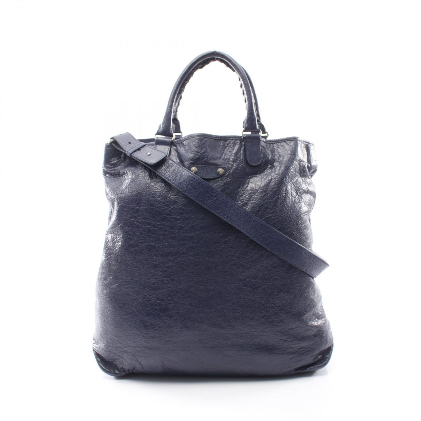 バレンシアガ BALENCIAGA トートバッグ 2WAY 298978 ネイビー レザー LE CITY 2wayトートバッグ レディース Used B