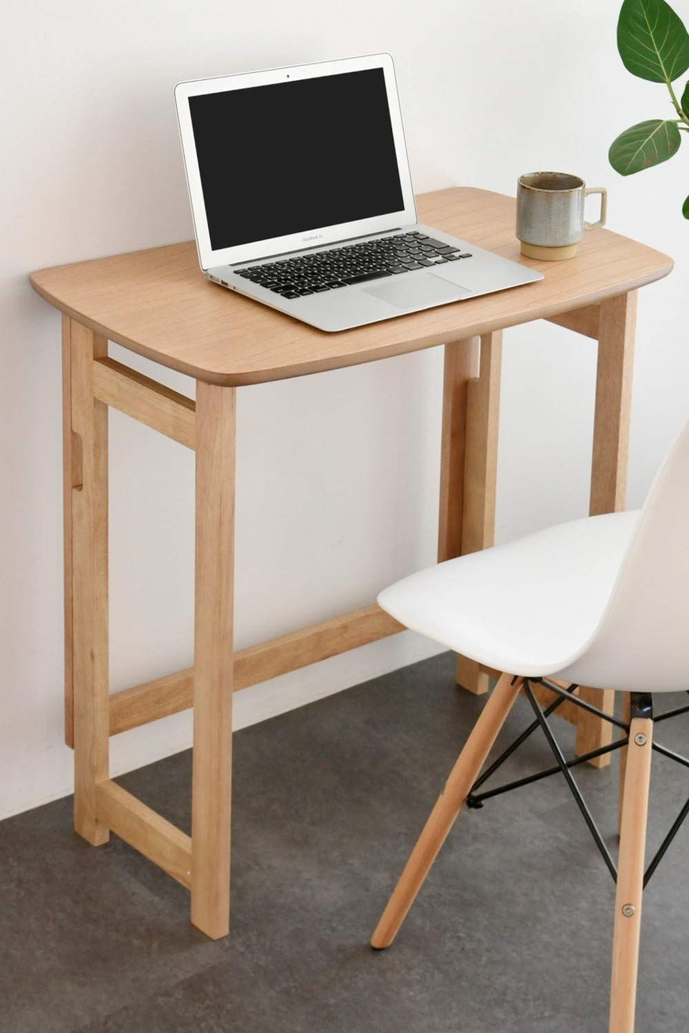 特価商品　コンパクト収納 天然木 デスク 幅70×奥行41×高さ70cm カンタン折りたたみ pcデスク 折りたたみ 机 完成品 キウイ 山善(YAMAZEN) SPD-7041H(KW) テレワーク