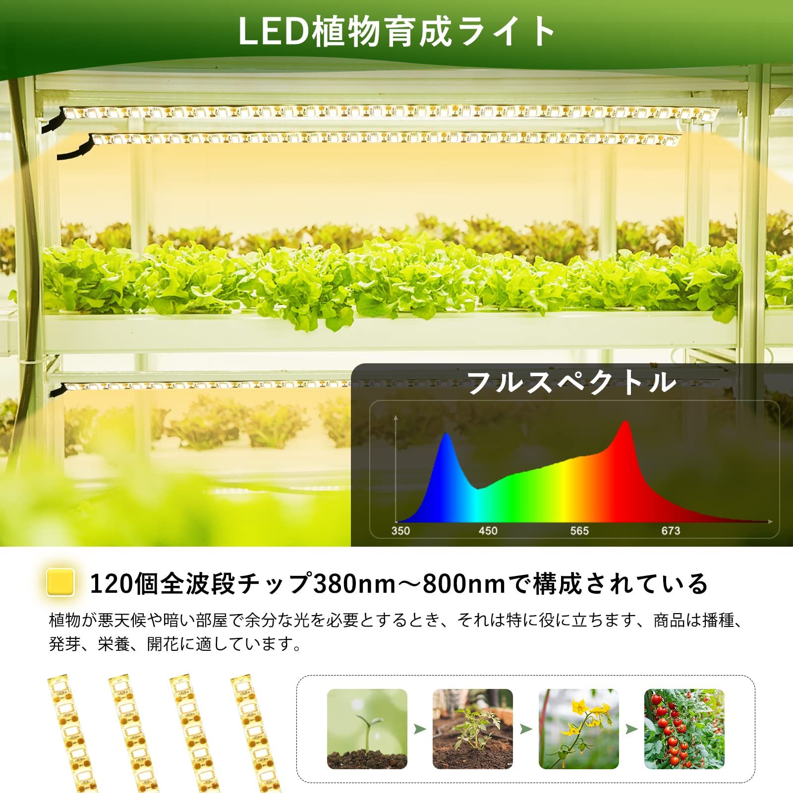 Esbaybulbs 植物育成ライト 8本セット 暖色系 384個LEDチDXT 観葉植物