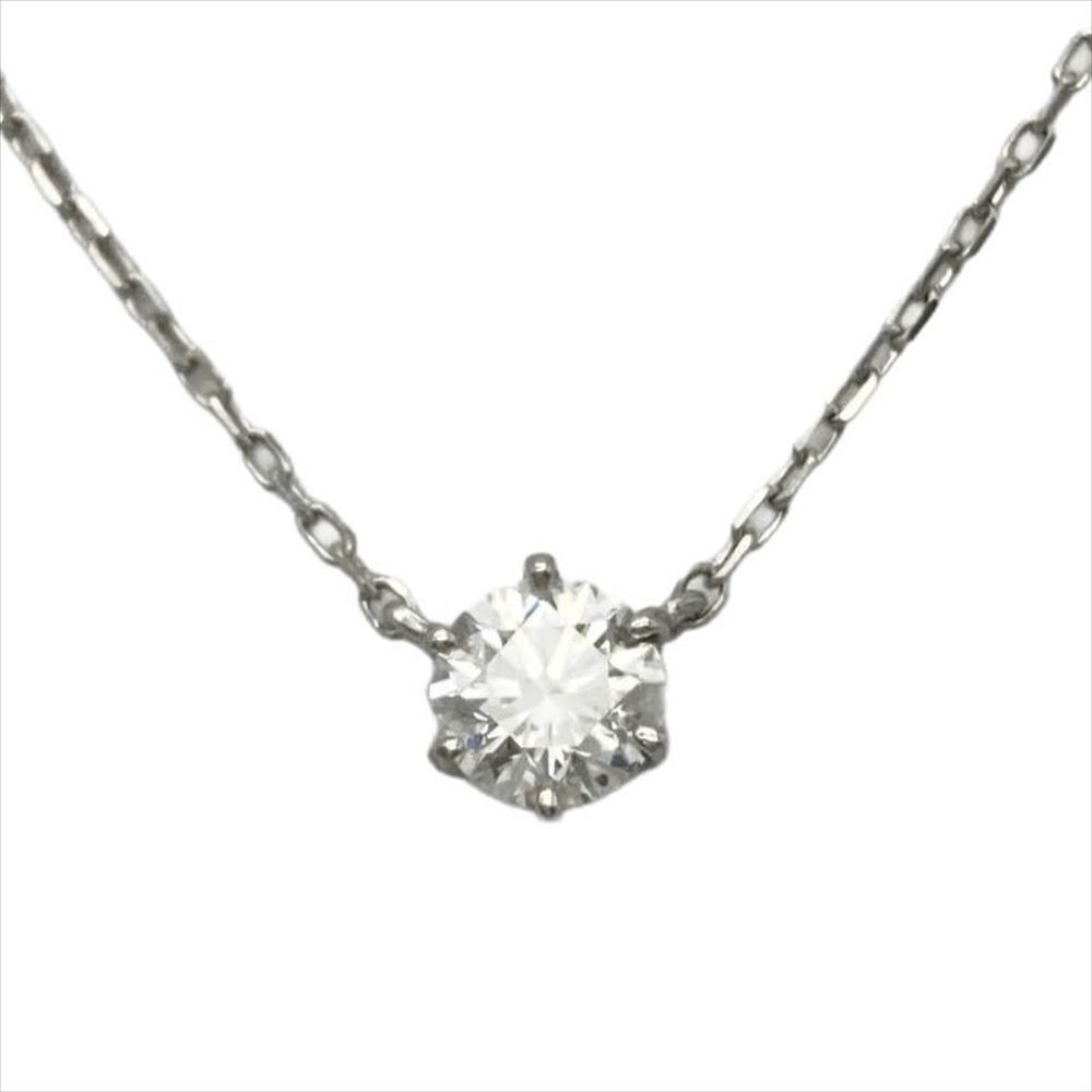 ヨンドシー 4℃ ソリティア ネックレス ダイヤモンド 0.334ct Pt850 プラチナ レディース【中古】