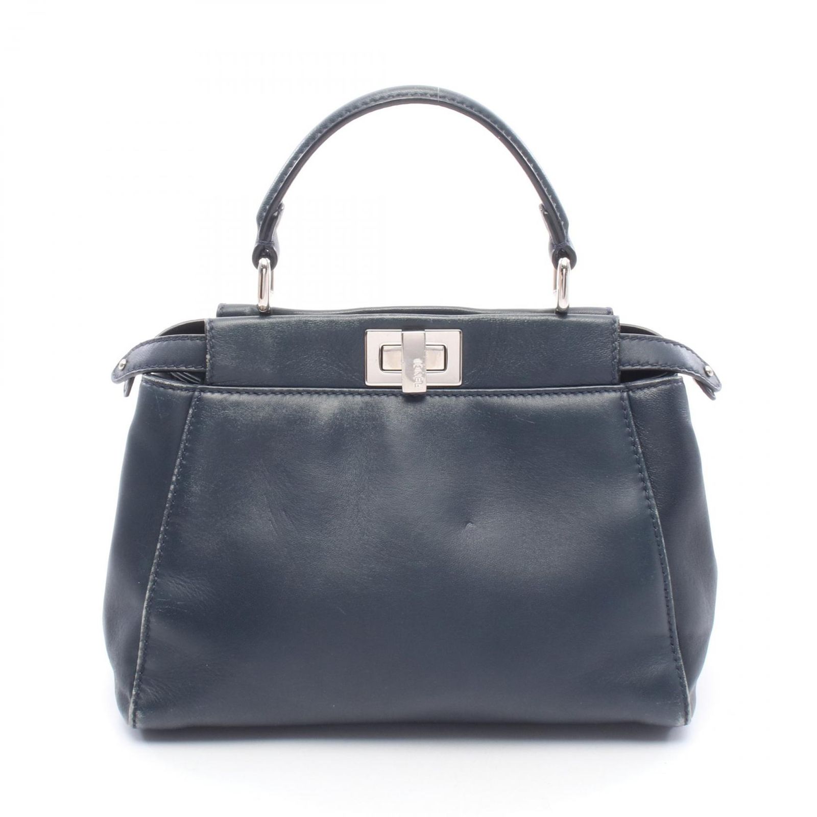 フェンディ FENDI ハンドバッグ ミニピーカブー 8BN244 ネイビー レザー ピーカブー ミニ レディース Used B