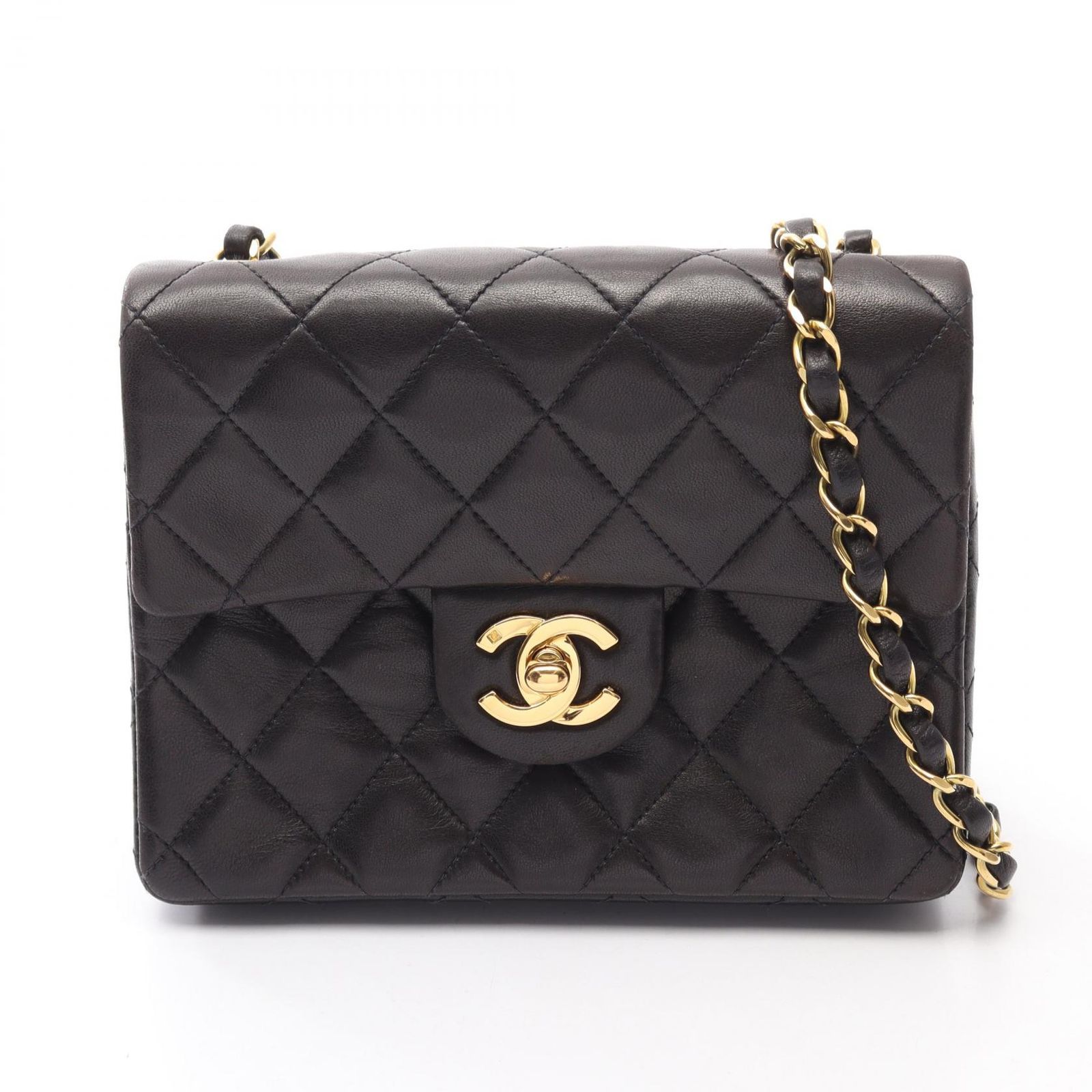 シャネル CHANEL ショルダーバッグ ミニマトラッセ ブラック ラムスキン（羊革） ミニマトラッセ チェーンショルダー レディース Used B