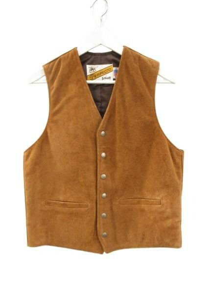 ショット SCHOTT スウェードベスト 321USV SUEDE MC VEST レザー ブラウン USA製 M