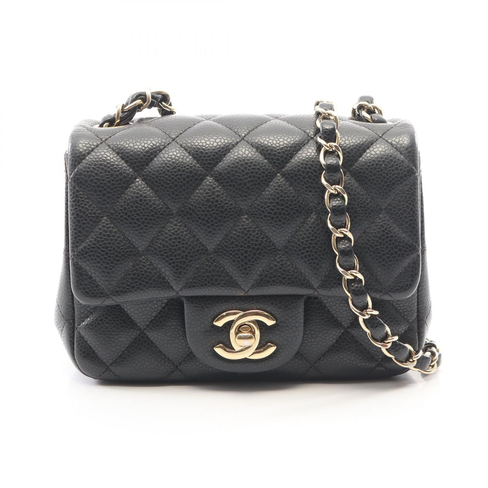 シャネル CHANEL ショルダーバッグ ミニマトラッセ A35200 ブラック キャビアスキン(グレインドカーフ) ミニマトラッセ チェーンショルダー レディース Used A