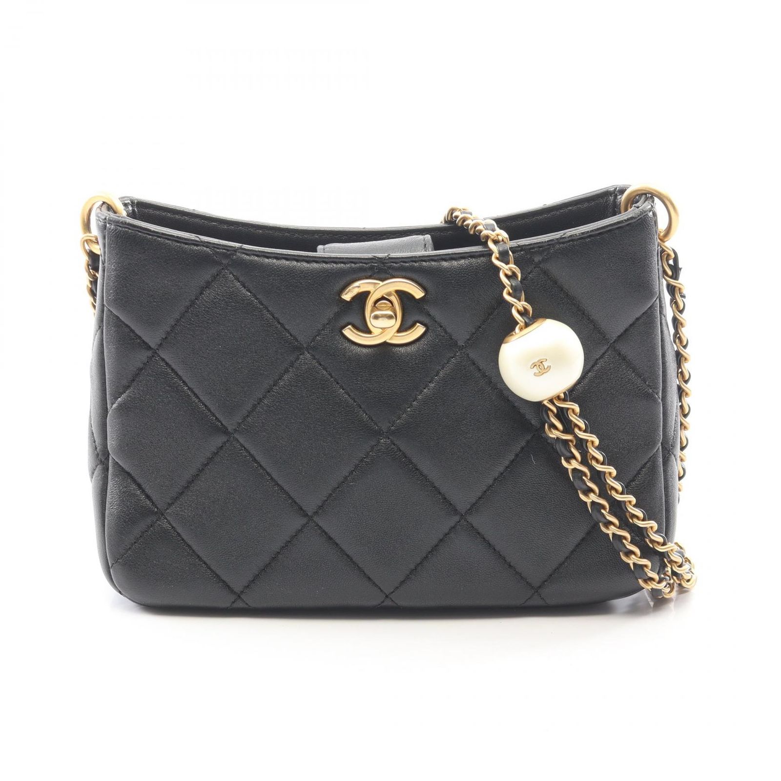 シャネル CHANEL ショルダーバッグ マトラッセ ホーボーバッグ AS4859 ブラック ラムスキン（羊革） マトラッセ ホーボーバッグ レディース Used A