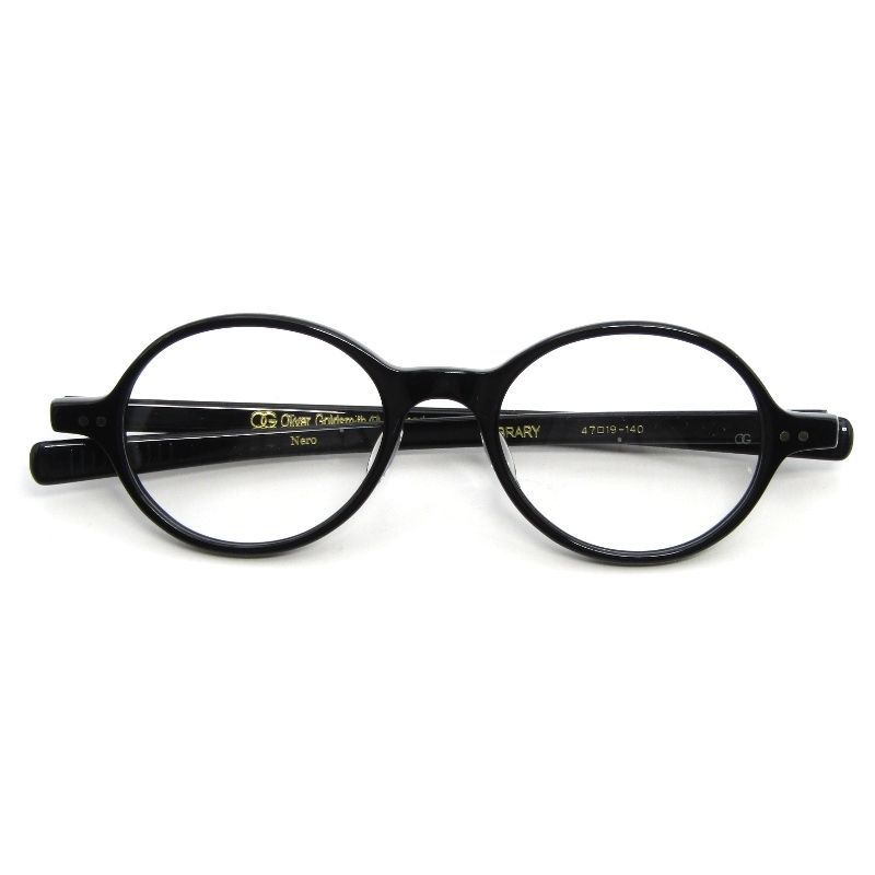 未使用 OLIVER GOLDSMITH オリバーゴールドスミス メガネフレーム LIBRARY 日本製 ライブラリー オーバル Nero ネロ ブラック 54001135