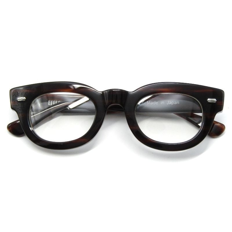 未使用 EFFECTOR エフェクター サングラス CLUSTER 日本製 クラスター オーバル/ウェリントン CO コニャック 61005878